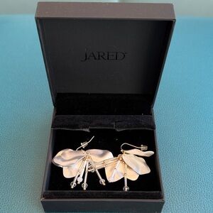 Red Elegant Silver and Gold Earrings